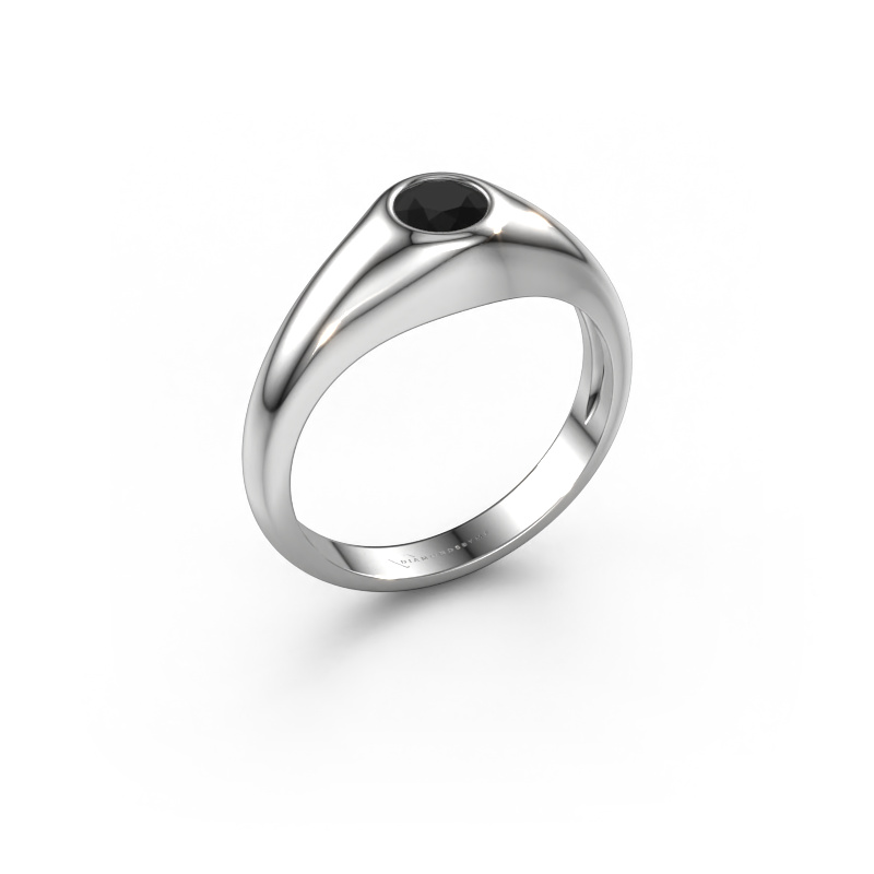 Image de Bague pinky Thorben 950 platine Diamant noir 0.60 crt