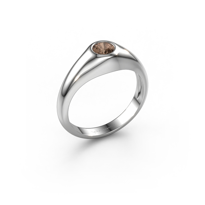 Bild von Pinky Ring Thorben 585 Weißgold Braun Diamant 0.50 crt