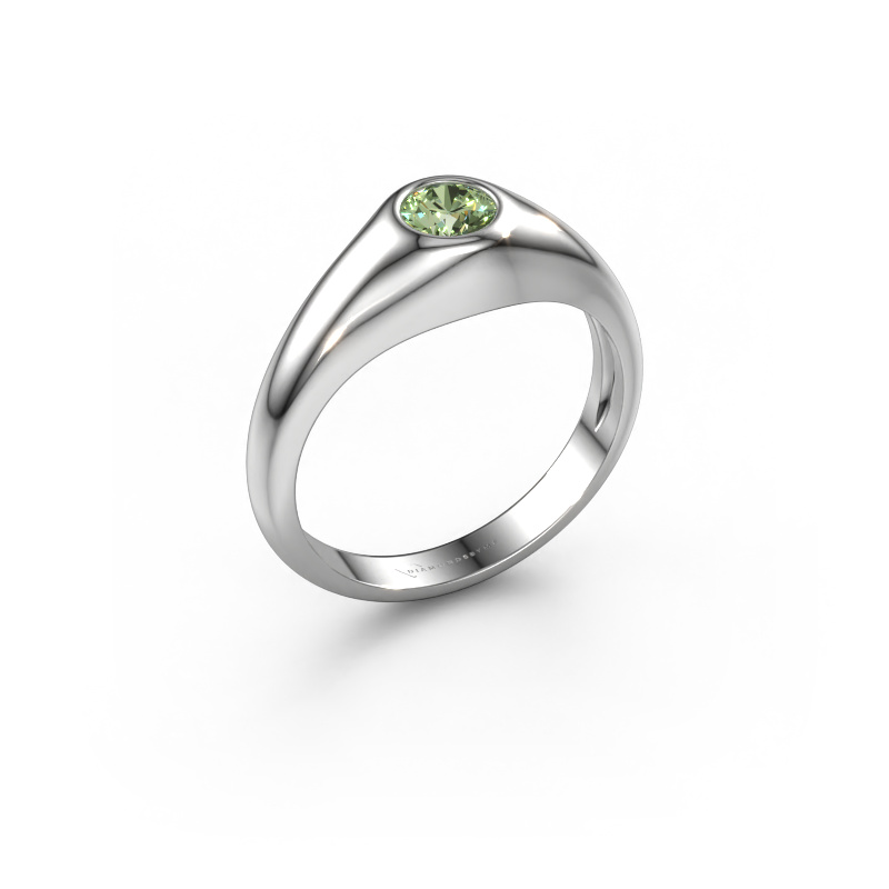 Image of Pinky ring Thorben 585 white gold Green lab grown diamond 5 mm