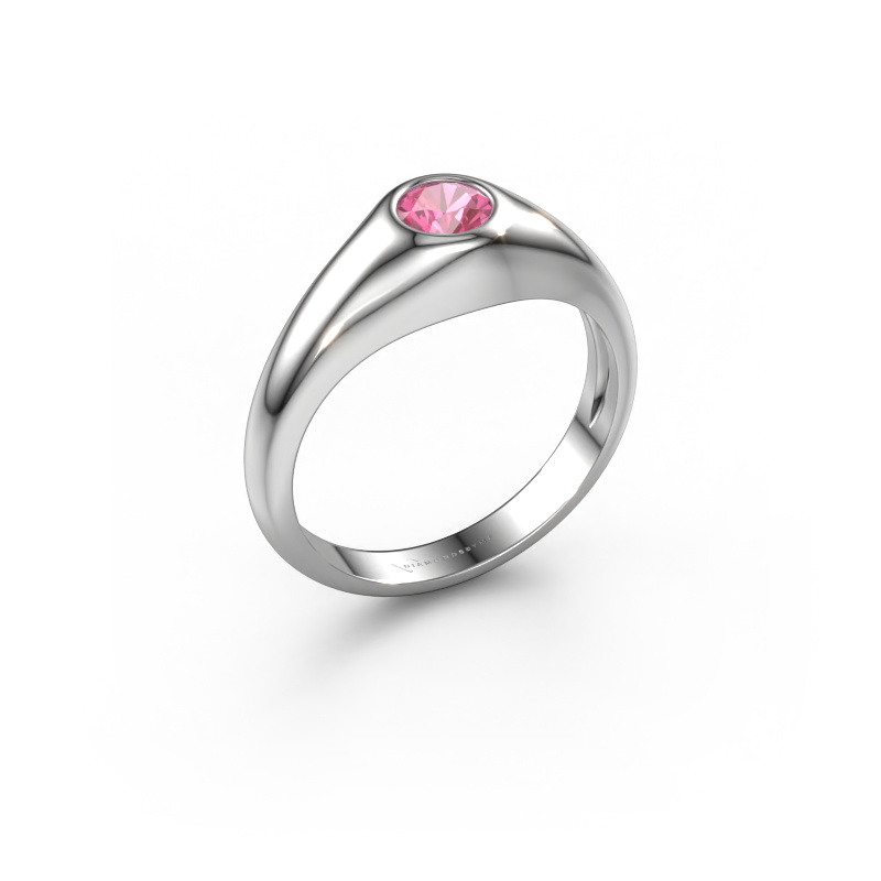 Image of Pinky ring Thorben 585 white gold Pink sapphire 5 mm