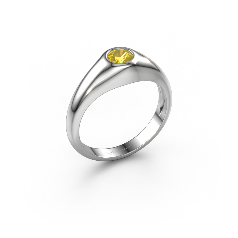 Image of Pinky ring Thorben 950 platinum Yellow sapphire 5 mm