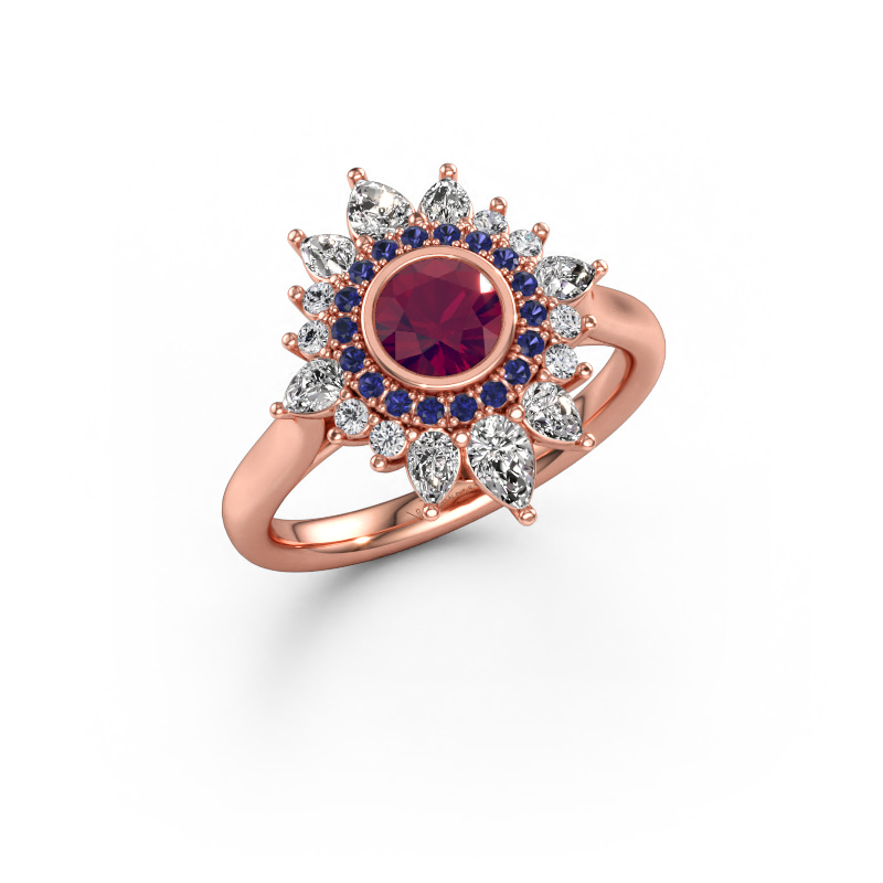 Immagine di Anello di fidanzamento Tianna 585 oro rosa Rodolite 5 mm