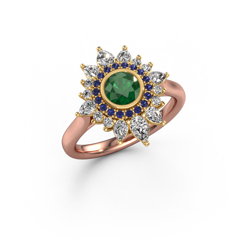 Image of Engagement ring Tianna 585 rose gold Emerald 5 mm