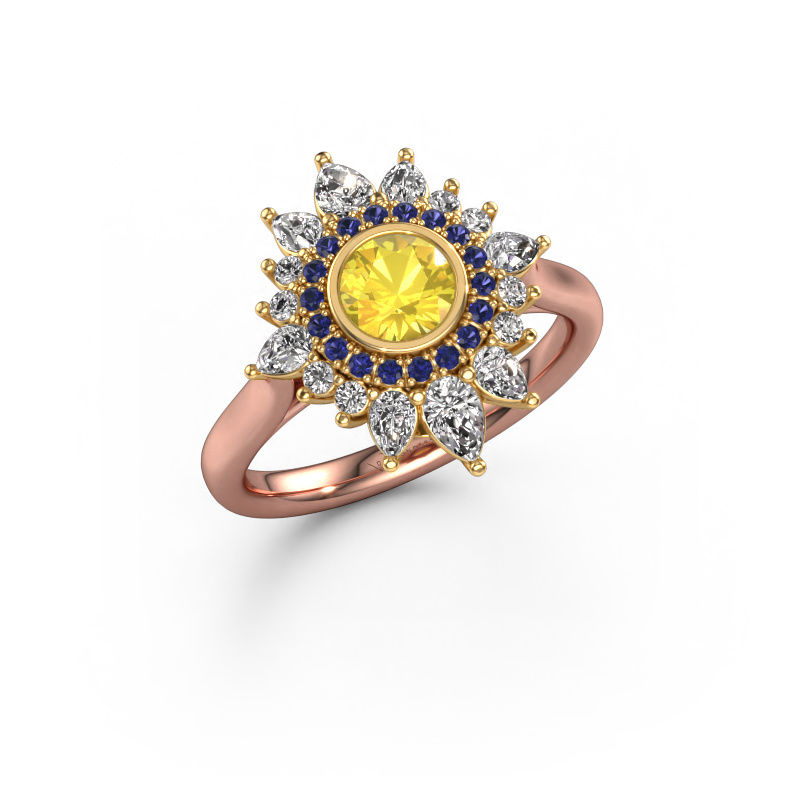 Image of Engagement ring Tianna 585 rose gold Yellow sapphire 5 mm