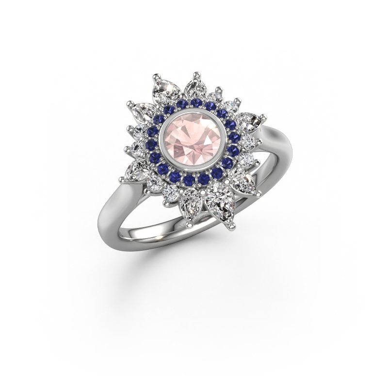 Image de Bague de fiançailles Tianna 950 platine Champagne morganite 5 mm