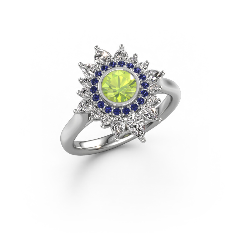 Image of Engagement ring Tianna 950 platinum Peridot 5 mm