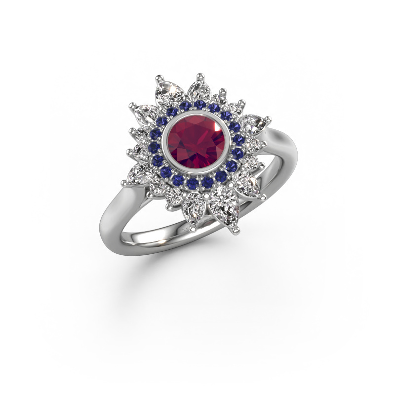 Image of Engagement ring Tianna 950 platinum Rhodolite 5 mm