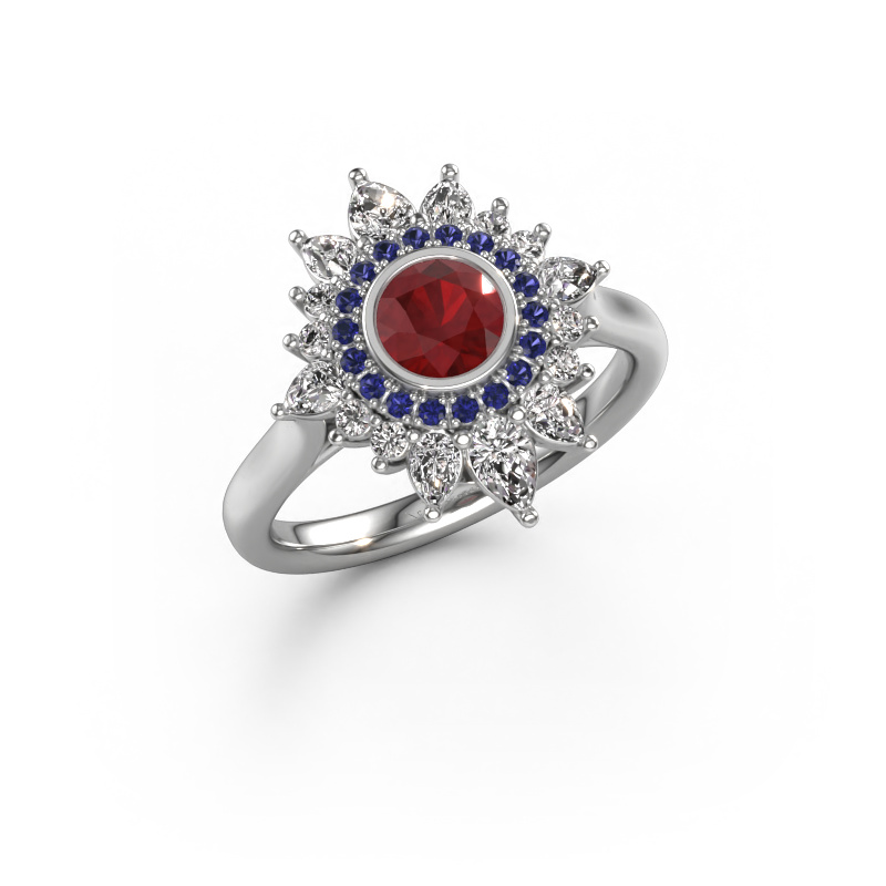 Image of Engagement ring Tianna 950 platinum Ruby 5 mm