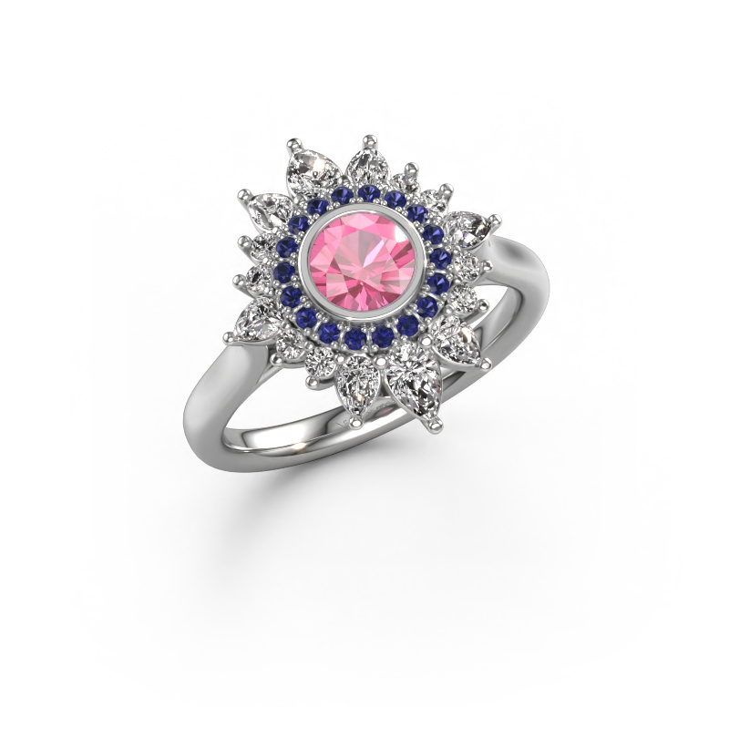 Image of Engagement ring Tianna 950 platinum Pink sapphire 5 mm