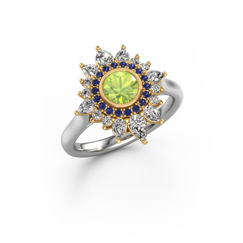 Image of Engagement ring Tianna 585 white gold Peridot 5 mm