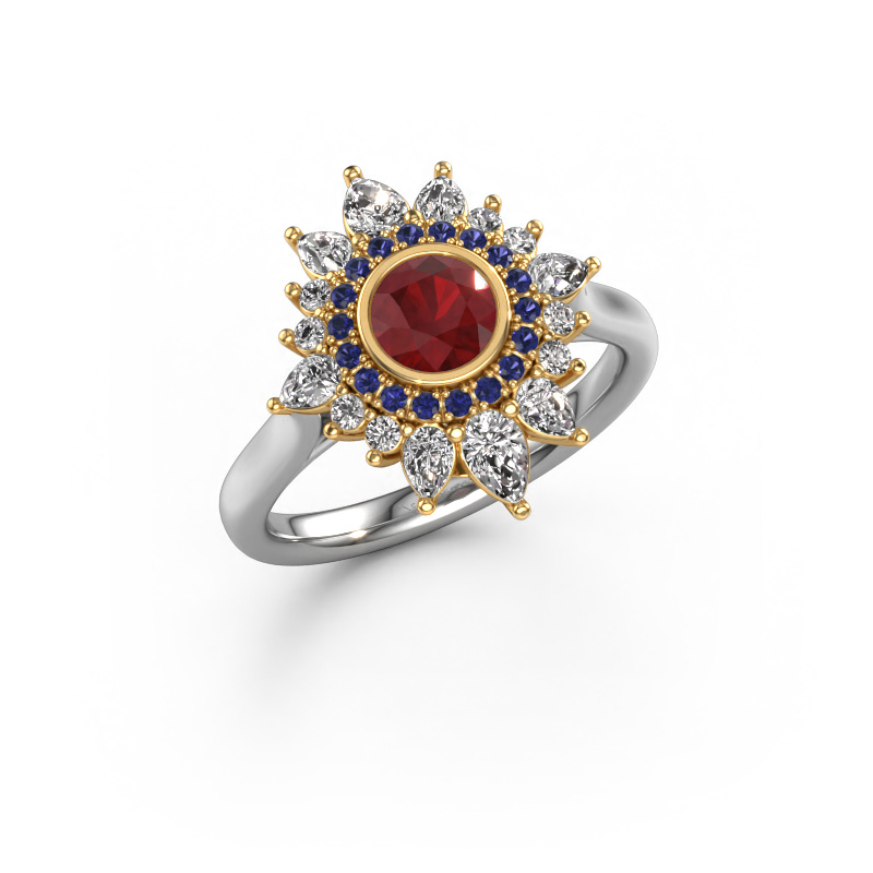 Image of Engagement ring Tianna 585 white gold Ruby 5 mm