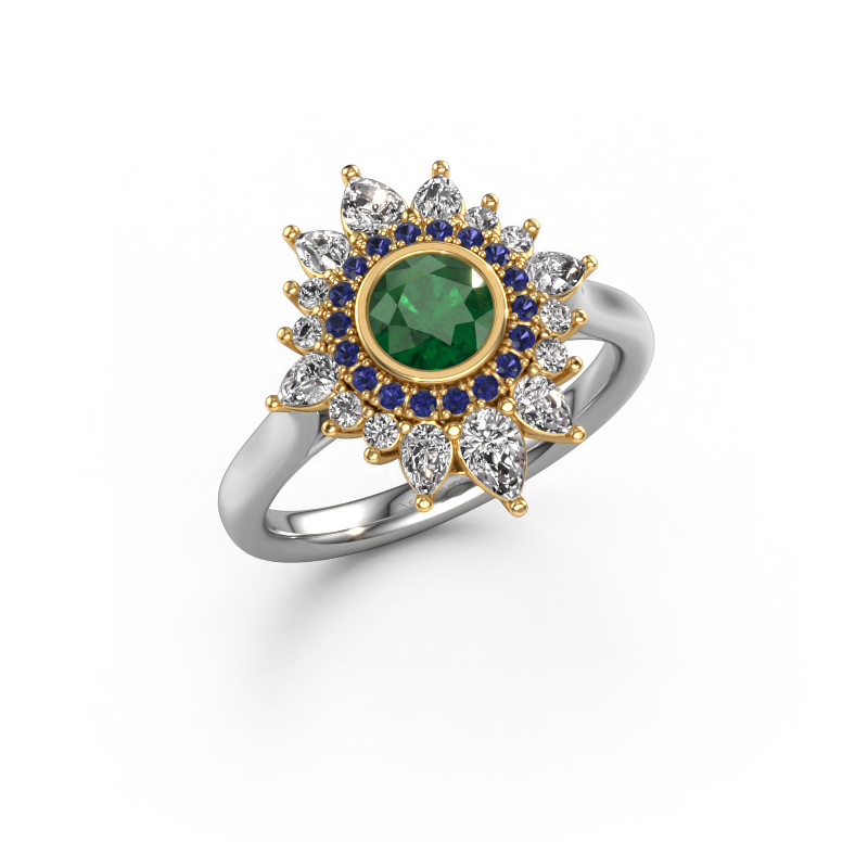 Image of Engagement ring Tianna 585 white gold Emerald 5 mm