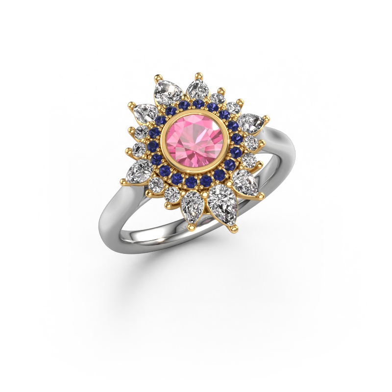Image de Bague de fiançailles Tianna 585 or blanc Saphir rose 5 mm