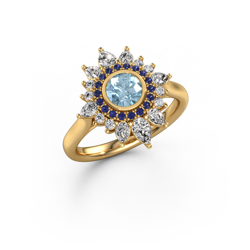 Image of Engagement ring Tianna 585 gold Blue lab grown diamond 5 mm