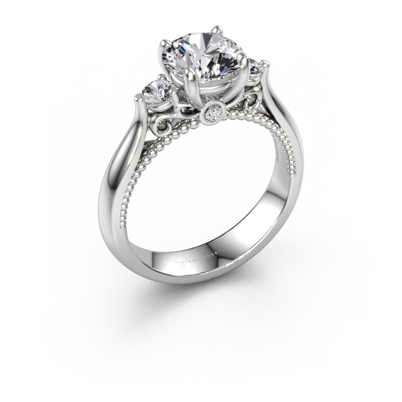 Bild av Förlovningsring Tiffani 585 vitt guld Diamant 1.74 crt