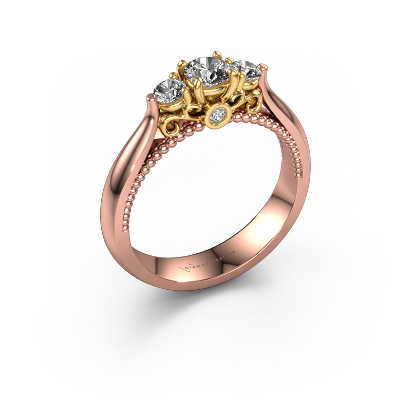 Image of Engagement ring Tiffani 585 rose gold Diamond 0.54 crt