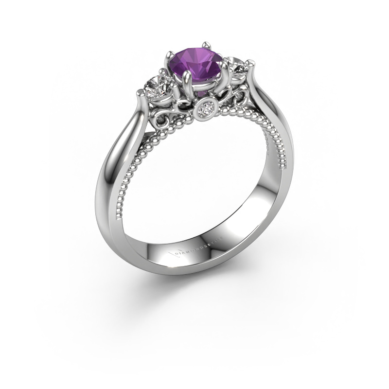Image of Engagement ring Tiffani 950 platinum Amethyst 5 mm