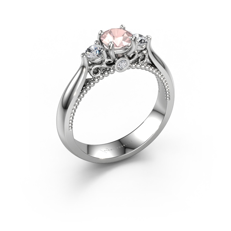 Image of Engagement ring Tiffani 950 platinum Morganite champagne 5 mm