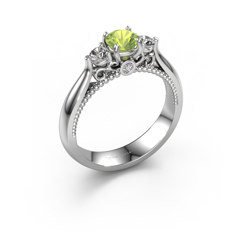 Image of Engagement ring Tiffani 950 platinum Peridot 5 mm