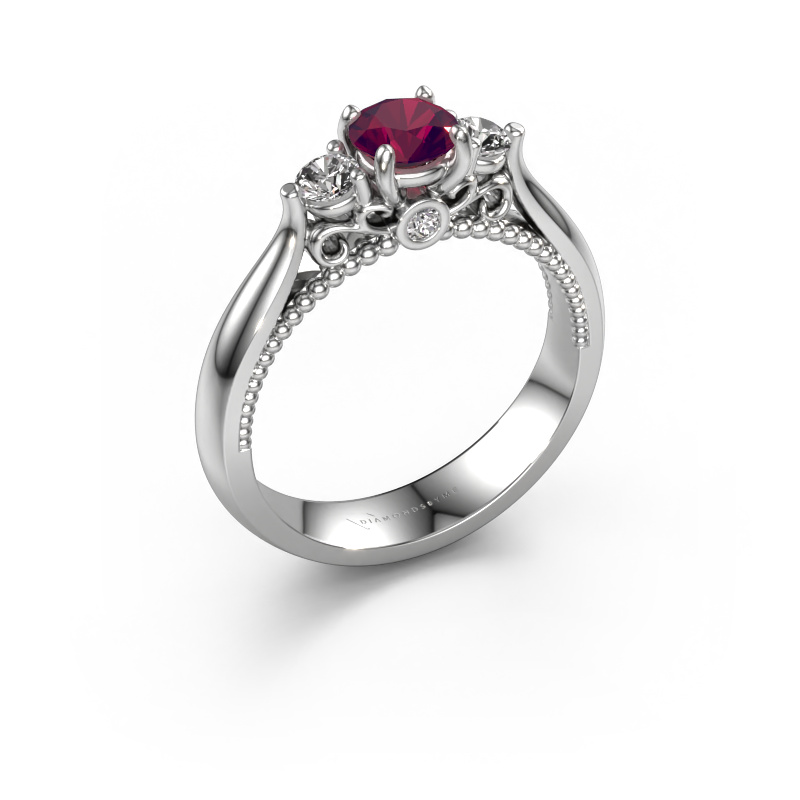Bild von Verlobungsring Tiffani 950 Platin Rhodolit 5 mm