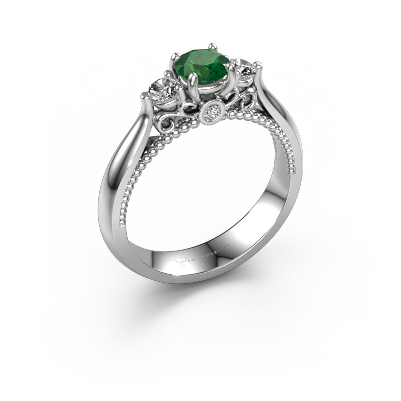 Image of Engagement ring Tiffani 950 platinum Emerald 5 mm