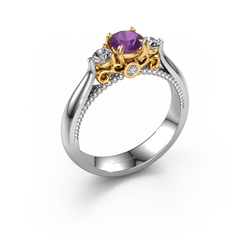 Image of Engagement ring Tiffani 585 white gold Amethyst 5 mm