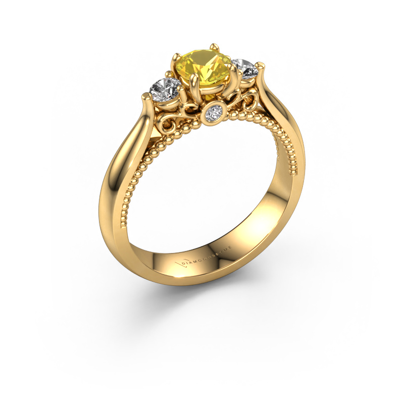 Bild von Verlobungsring Tiffani 585 Gold Gelb Saphir 5 mm