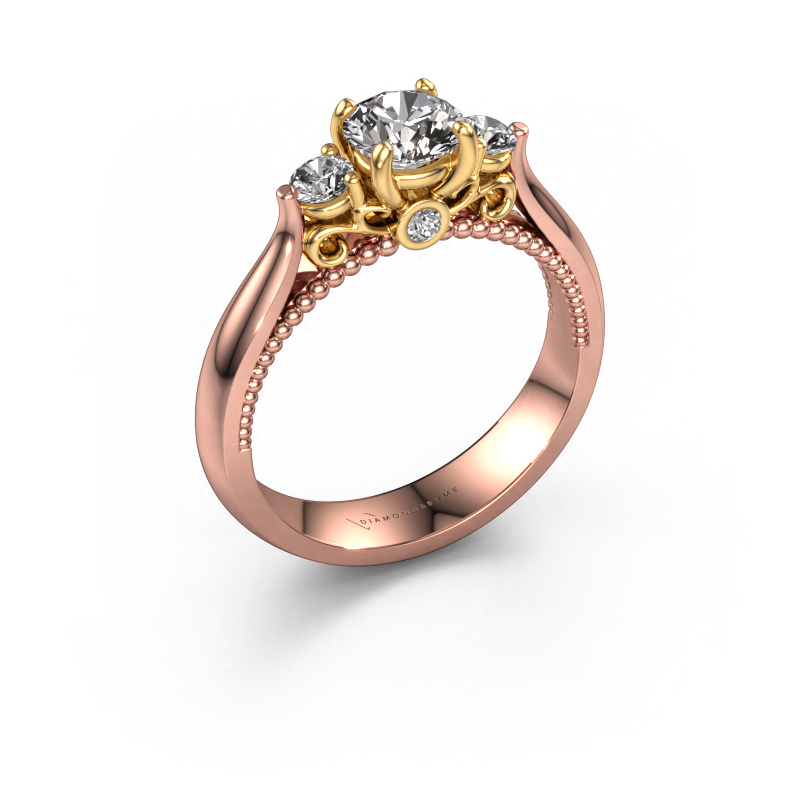 Image of Engagement ring Tiffani 585 rose gold Diamond 0.84 crt