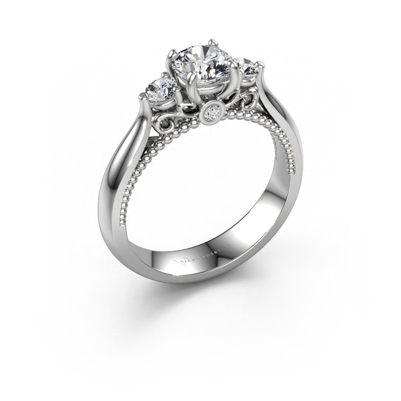 Image de Bague de fiançailles Tiffani 950 platine Diamant synthétique 0.84 crt