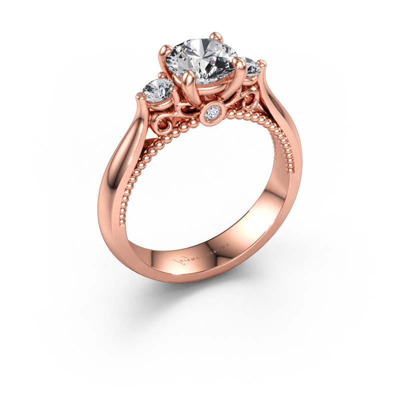 Immagine di Anello di fidanzamento Tiffani 585 oro rosa Diamante lab grown 1.24 crt