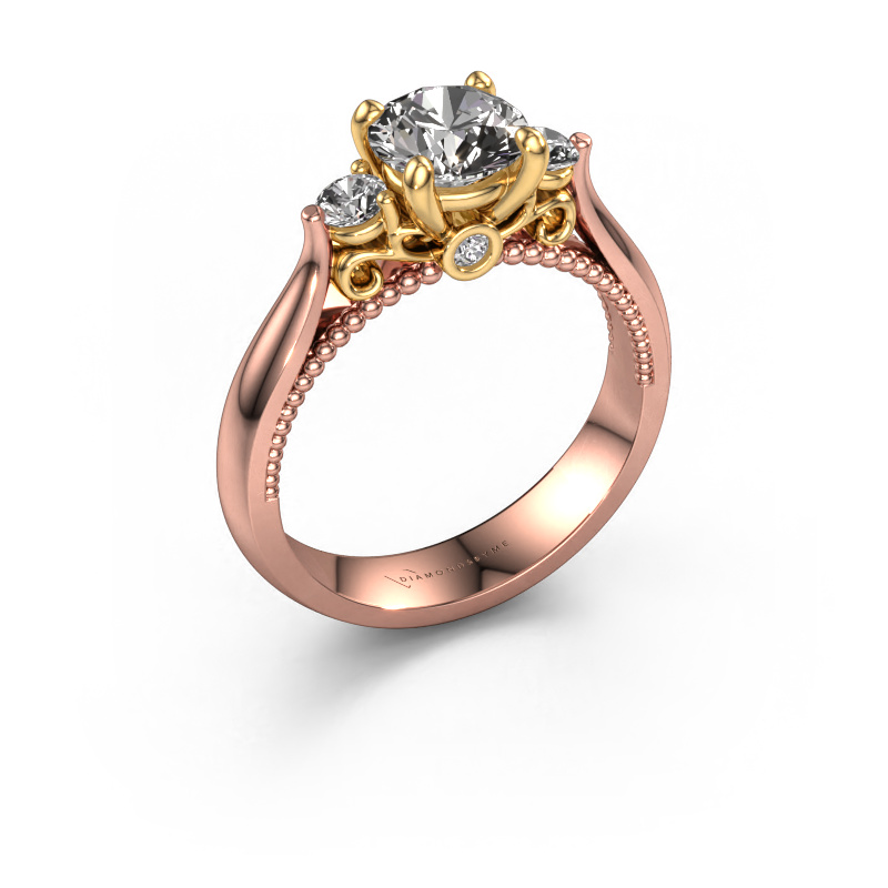 Image of Engagement ring Tiffani 585 rose gold Diamond 1.24 crt