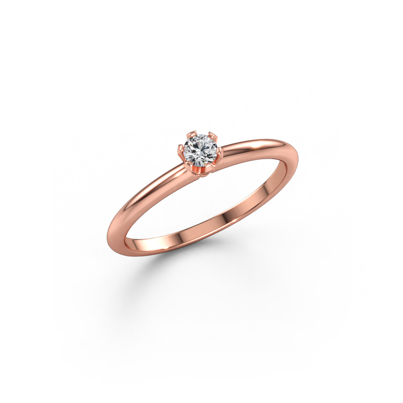 Immagine di Anello di fidanzamento Tiffy 1 585 oro rosa Diamante 0.10 crt