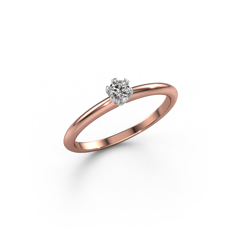 Image of Engagement ring Tiffy 1 585 rose gold Diamond 0.10 crt