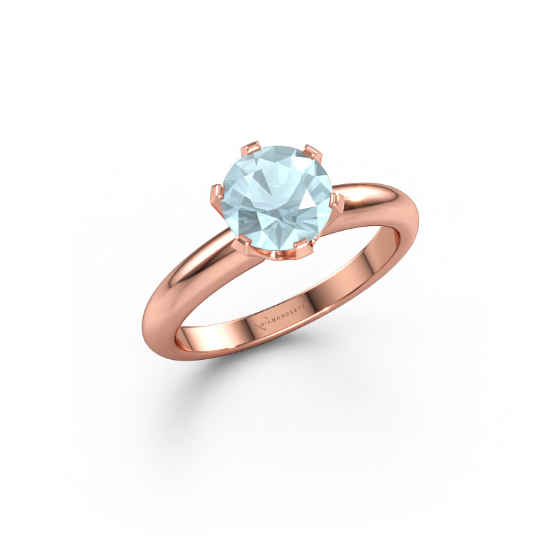 Immagine di Anello di fidanzamento Tiffy 1 585 oro rosa Acquamarina 7 mm