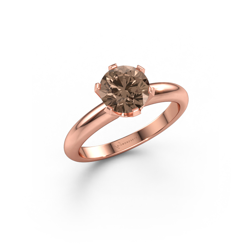 Image de Bague de fiançailles Tiffy 1 585 or rose Diamant brun 1.30 crt