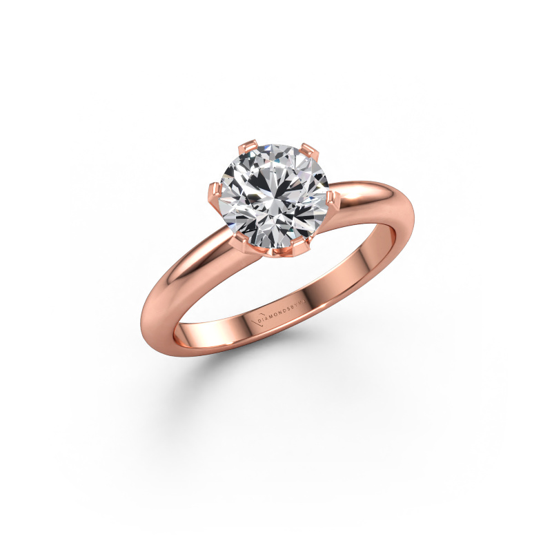 Immagine di Anello di fidanzamento Tiffy 1 585 oro rosa Zirconia cubica 7 mm