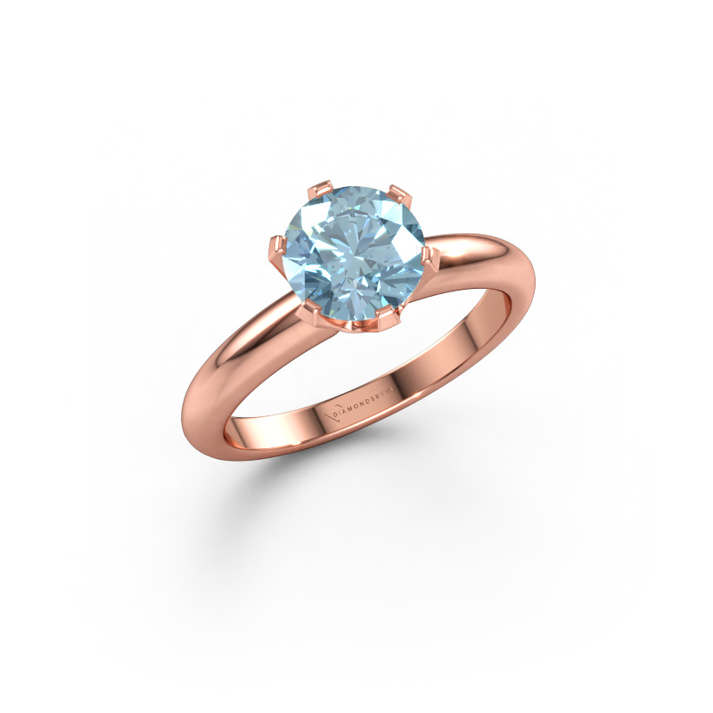 Immagine di Anello di fidanzamento Tiffy 1 585 oro rosa Diamante lab grown blu 7 mm