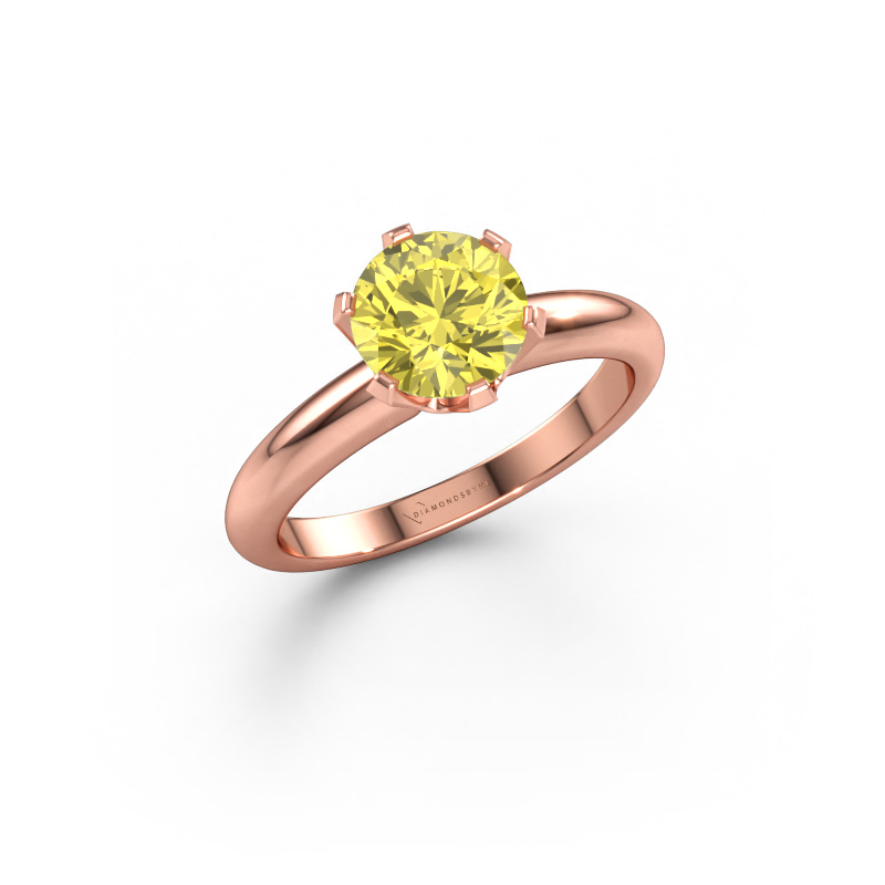 Bild av Förlovningsring Tiffy 1 585 roséguld Gul labbodlad diamant 7 mm