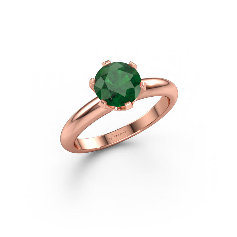 Immagine di Anello di fidanzamento Tiffy 1 585 oro rosa Smeraldo 7 mm