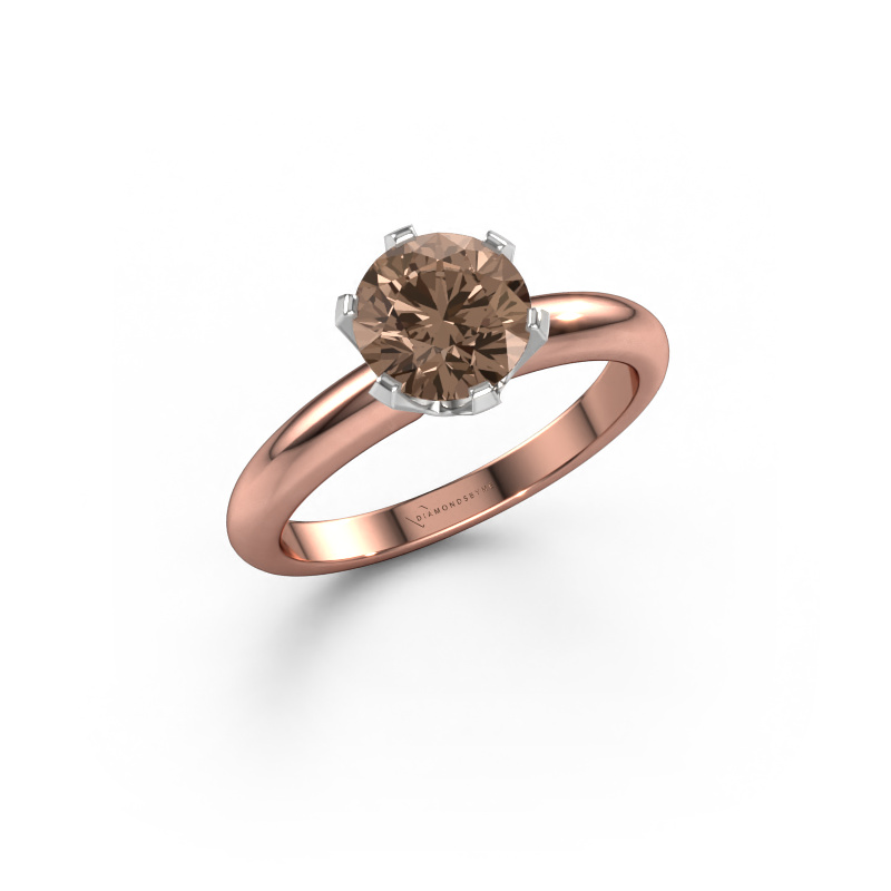 Image of Engagement ring Tiffy 1 585 rose gold Brown diamond 1.30 crt