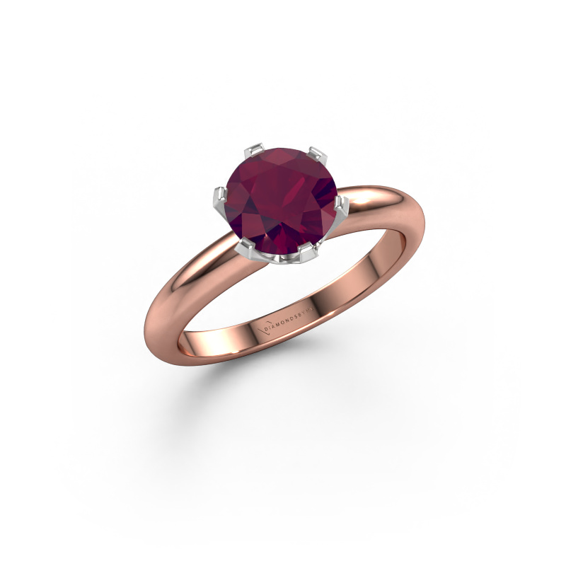 Image of Engagement ring Tiffy 1 585 rose gold Rhodolite 7 mm