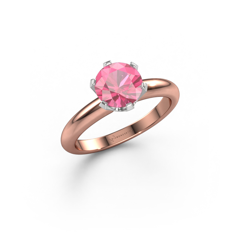 Image of Engagement ring Tiffy 1 585 rose gold Pink sapphire 7 mm