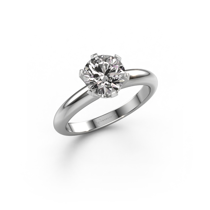 Image of Engagement ring Tiffy 1 585 white gold Lab-grown diamond 1.30 crt