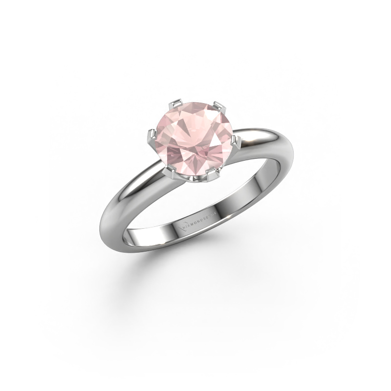 Image of Engagement ring Tiffy 1 585 white gold Morganite champagne 7 mm