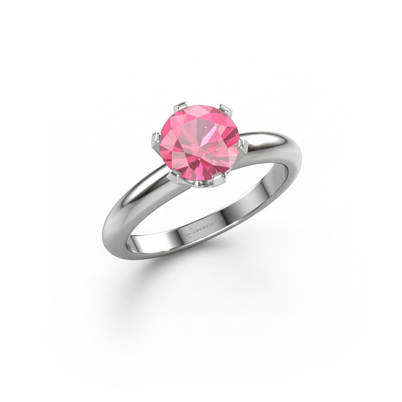 Bild von Verlobungsring Tiffy 1 950 Platin Pink Saphir 7 mm