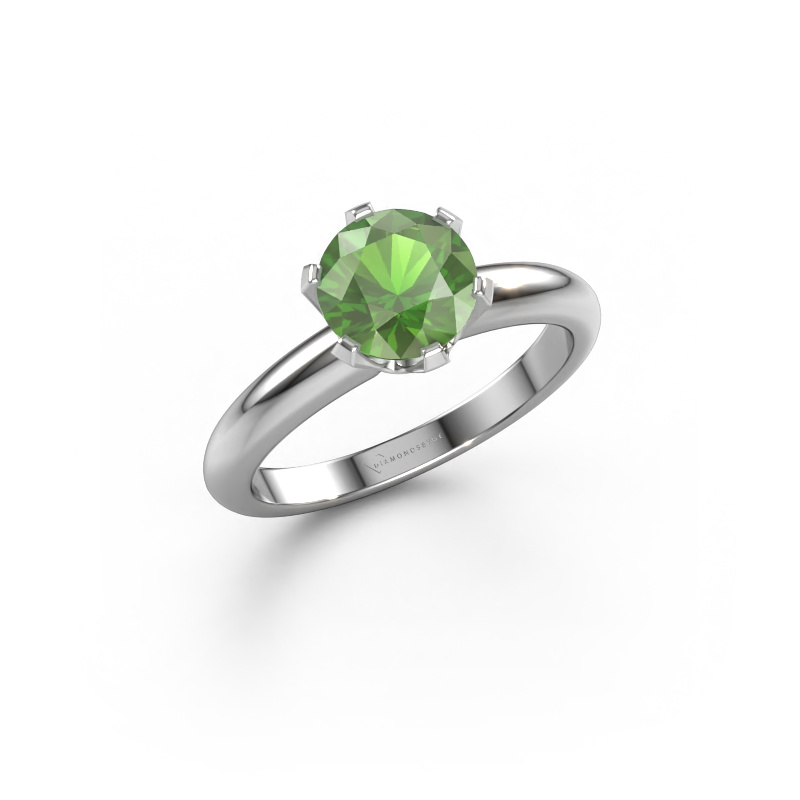 Image of Engagement ring Tiffy 1 585 white gold Tourmaline green 7 mm