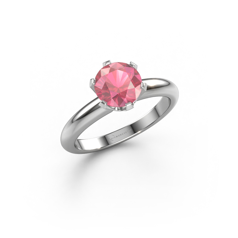 Bild von Verlobungsring Tiffy 1 950 Platin Turmalin rosa 7 mm