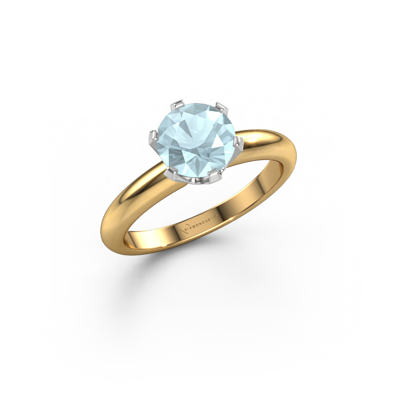 Image of Engagement ring Tiffy 1 585 gold Aquamarine 7 mm