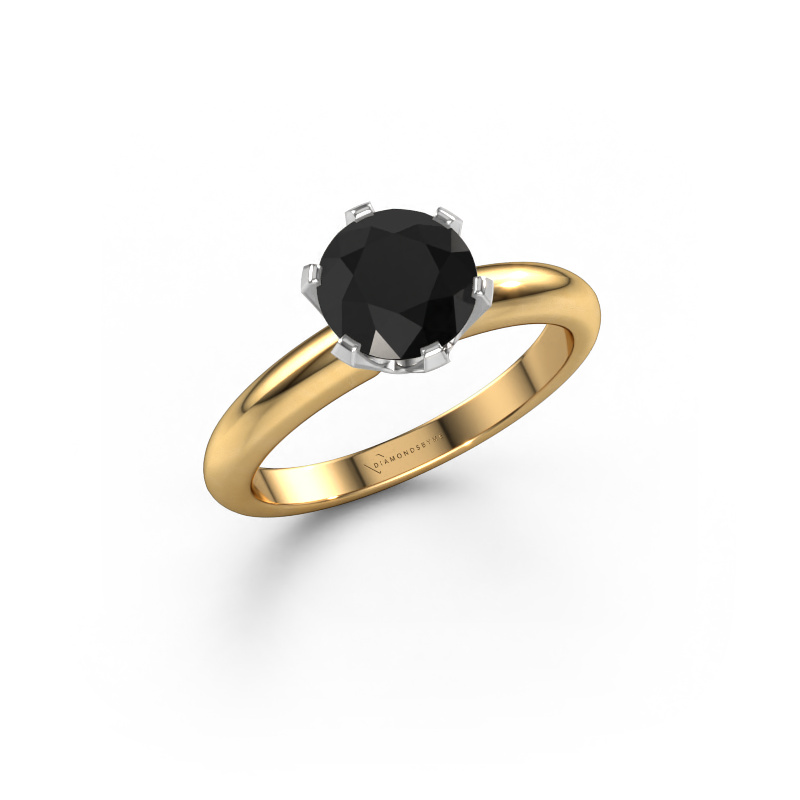 Image de Bague de fiançailles Tiffy 1 585 or jaune Diamant noir 1.80 crt