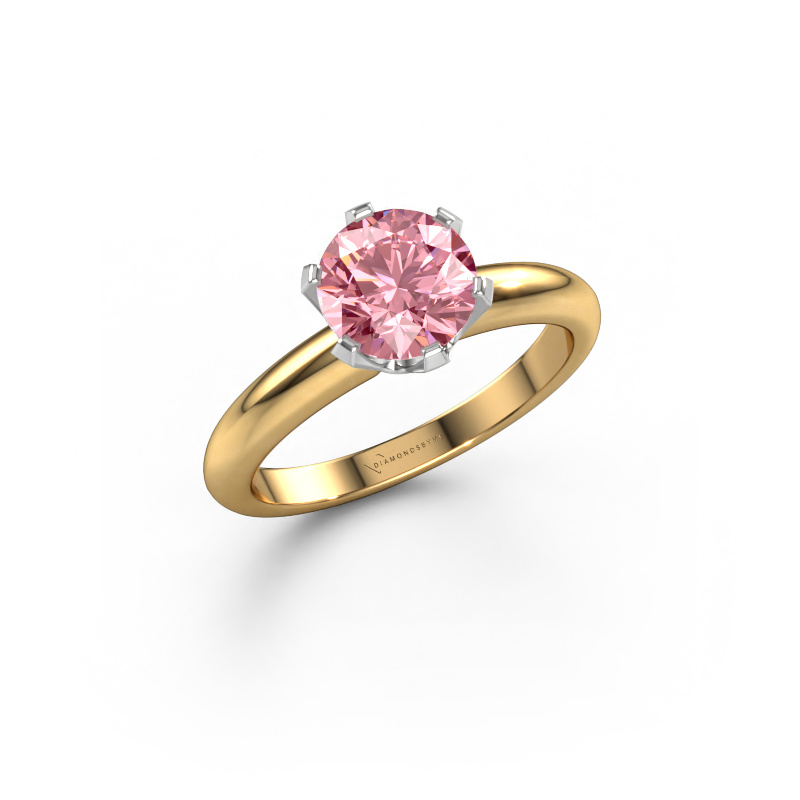 Image of Engagement ring Tiffy 1 585 gold Pink lab grown diamond 7 mm